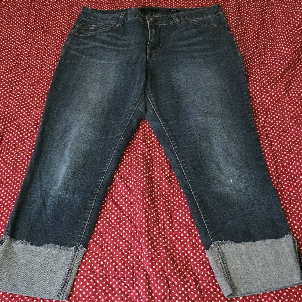 1822 Denim Blue Ankle Cropped Jeans Size 12